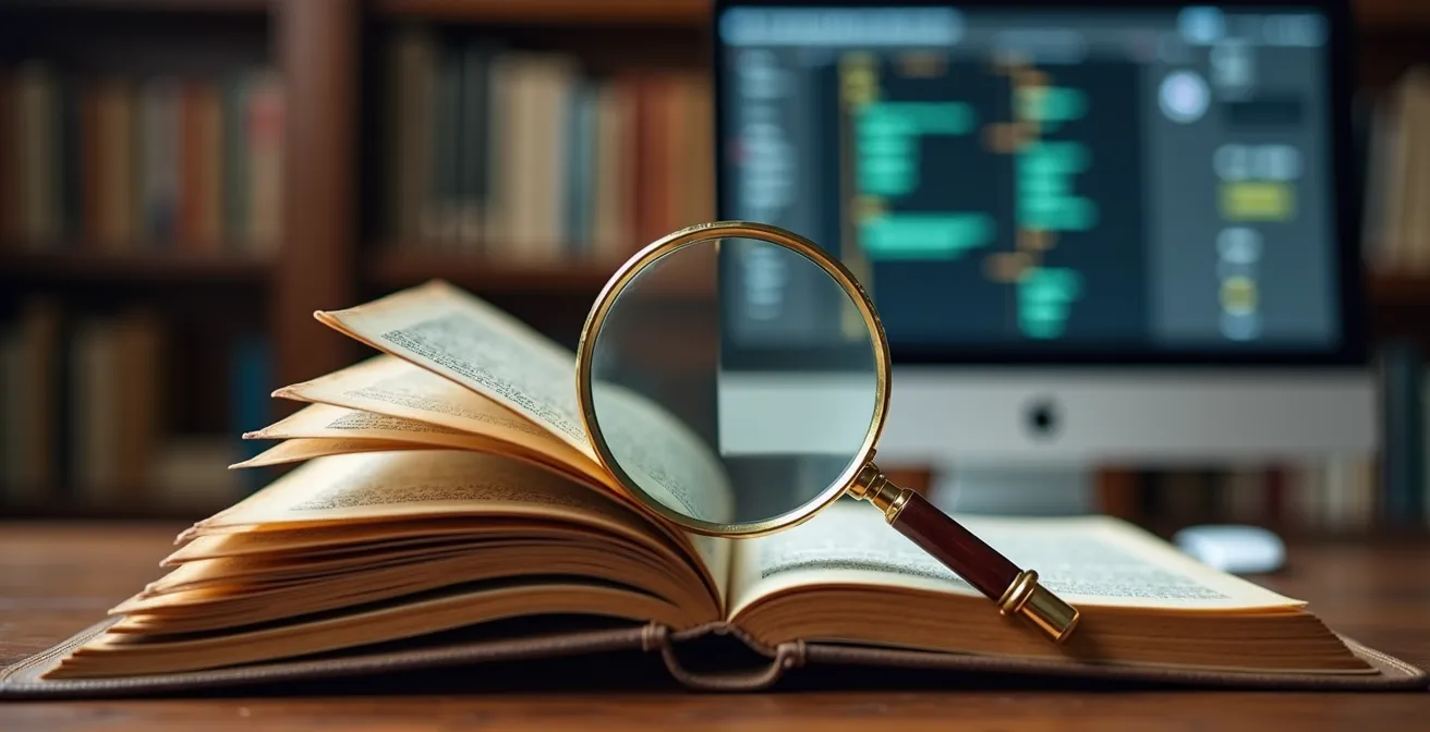 Bureau philatéliste avec catalogue Yvert ouvert et écran d'ordinateur montrant une base de données en ligne