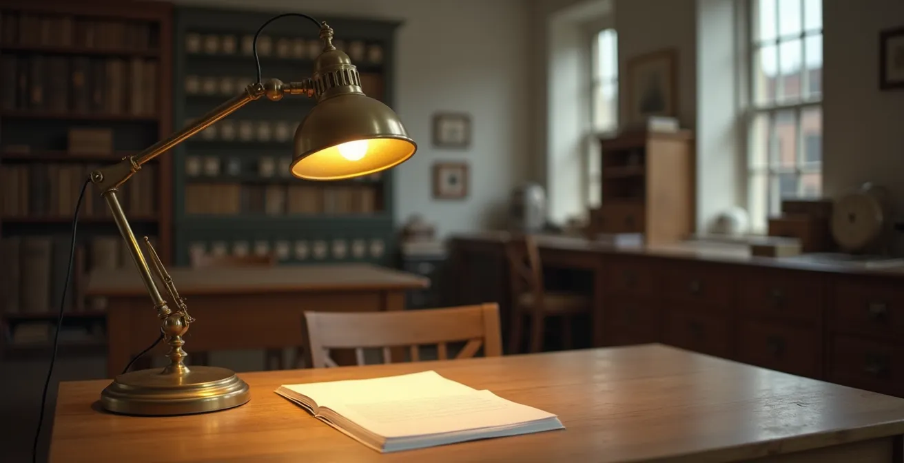 Environnement d'étude historique avec documents d'archives de la période d'occupation