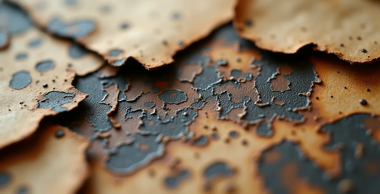 Lettres calcinées et endommagées de la guerre témoignant des combats